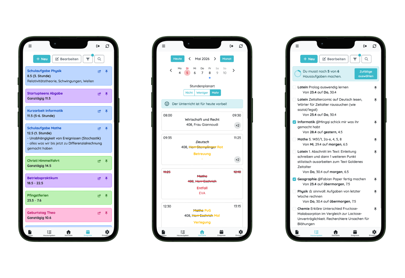 Concept illustration of the TaskMinder school-organisation platform