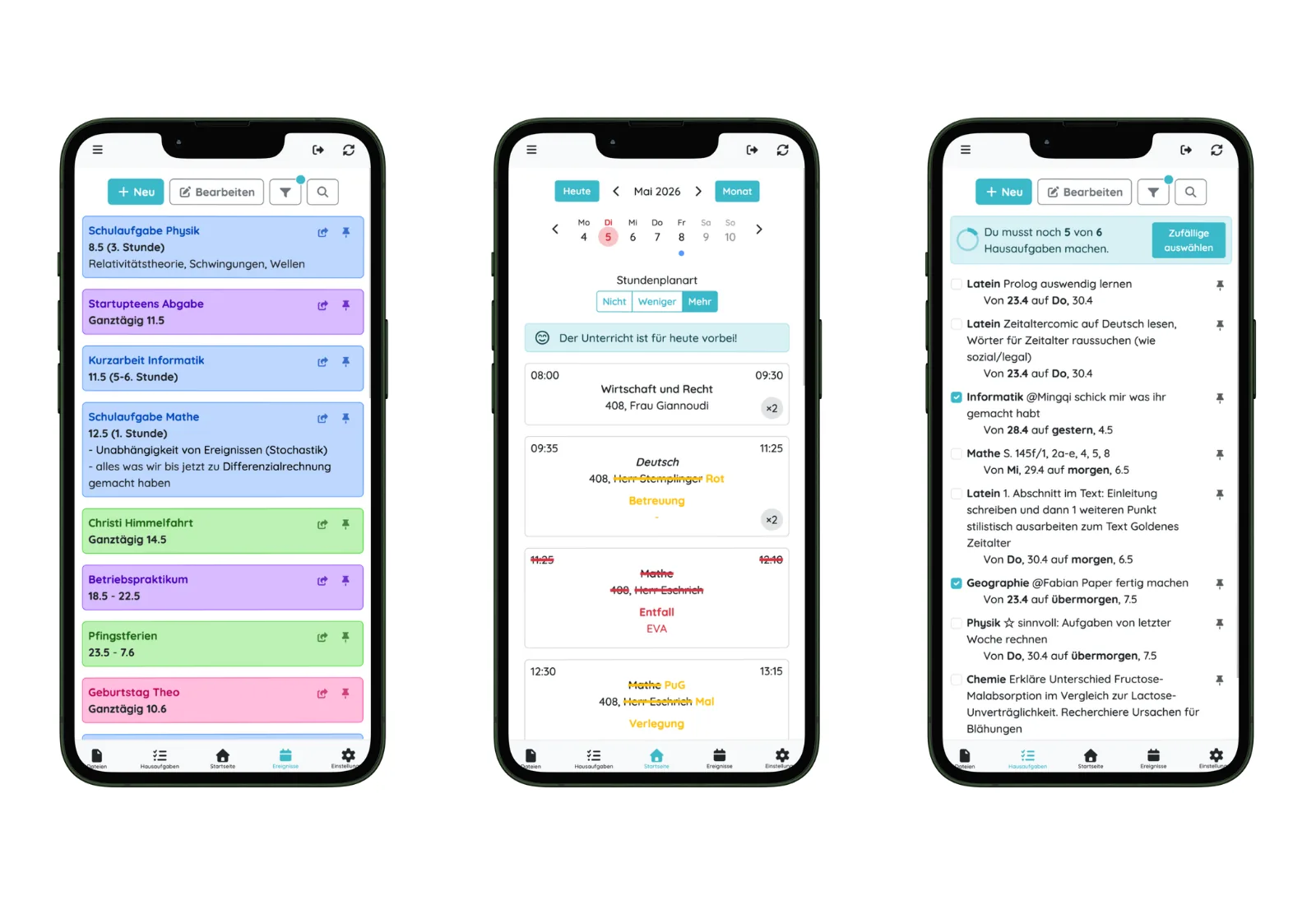 Concept illustration of the TaskMinder school-organisation platform